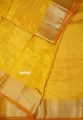 Yellow - Raaga - Lightweight Semi tussar saree wtih vanasingaram border