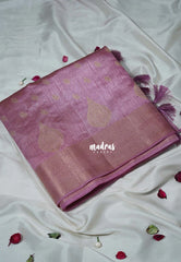 Dual shade Onion Pink - Raaga - Lightweight Semi Tussar Saree with Floral Border and Buttas - Best for Wedding Functions
