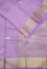 Raaga - Lightweight Semi tussar self weaving body bavanji border - Lavender