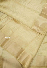 Raaga - Lightweight Semi tussar self weaving body bavanji border - Beige