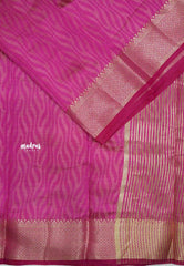 Raaga - Lightweight Semi tussar self weaving body bavanji border - Magenta pink