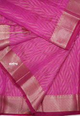 Raaga - Lightweight Semi tussar self weaving body bavanji border - Magenta pink