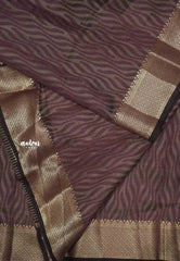 Raaga - Lightweight Semi tussar self weaving body bavanji border - wine brown