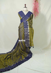 Dual Shade Olive and Blue - Raaga - Semi tussar with Zari Border and 1000 Buttas - Best for Wedding Functions