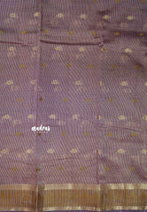 Royal Purple - Raaga - Semi Tussar Plain body with Buttas and Mayil Border