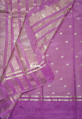 Dual Shade Lavender Purple - Raaga - Semi Tussar Saree Buttas with Gap Border - Best for Small Functions