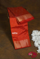 Rich Burnt Orange - Raaga premium semi tussar zari border with buttas - Perfect for Festive Wear