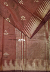 Dual Shade Honey Brown - Raaga - Semi Tussar with Temple Border - Best for Small Functions