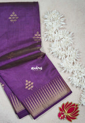 Dual Shade Purple - Raaga - Semi Tussar with Temple Border - Best for Small Functions