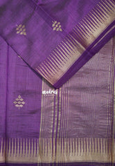 Dual Shade Purple - Raaga - Semi Tussar with Temple Border - Best for Small Functions