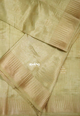 Dual Shade Golden Beige - Raaga - Semi Tussar with Temple Border - Best for Small Functions