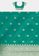 Raahini - Soft serene silk flower buttas - Fresh green