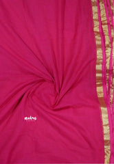 Rani Pink - Soft Mul Cotton Saree with Gini work