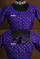 Royal Purple - Zari Butta Silk Cotton Readymade Blouse