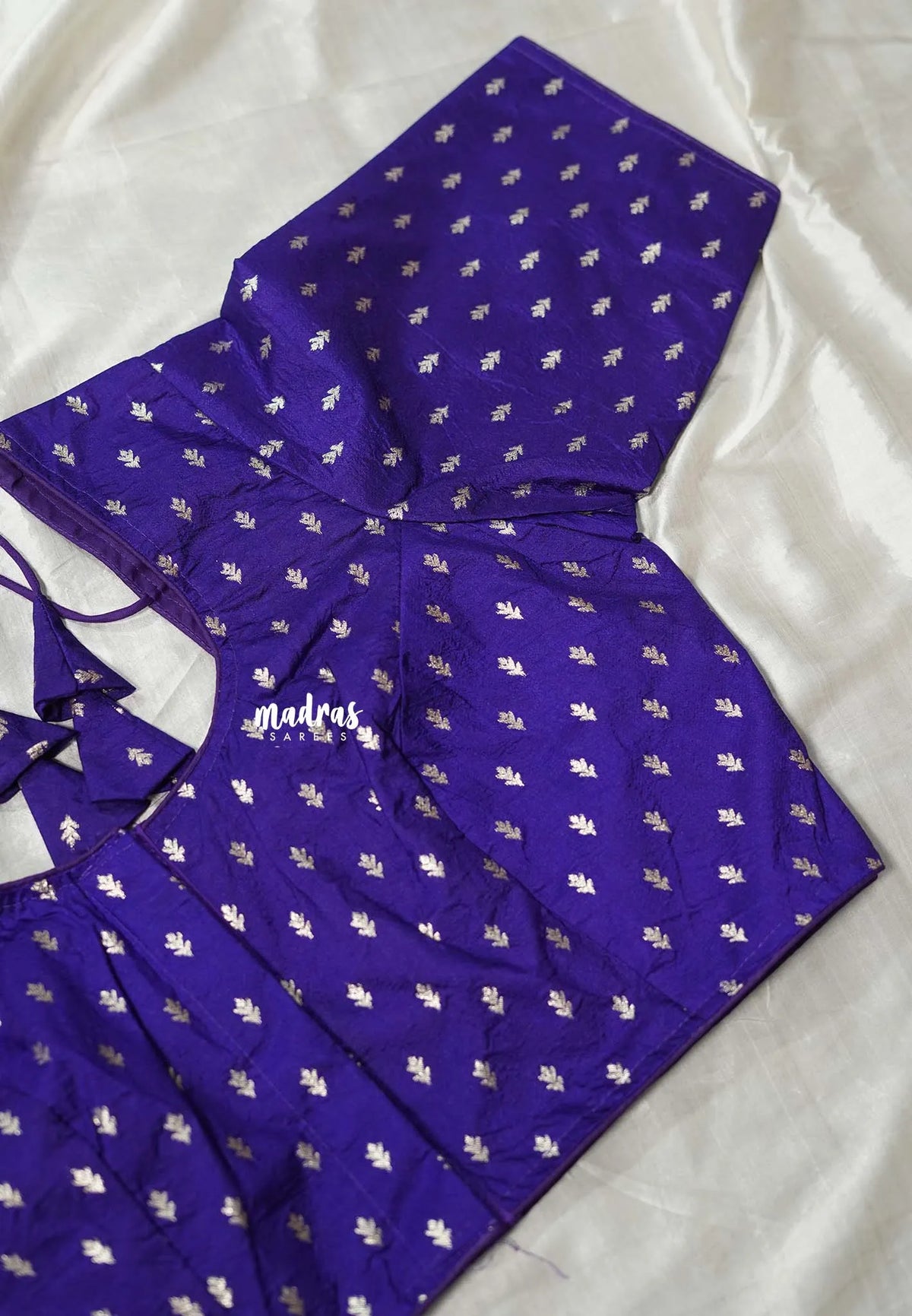 Royal Purple - Zari Butta Silk Cotton Readymade Blouse