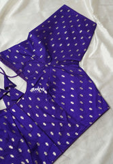 Royal Purple - Zari Butta Silk Cotton Readymade Blouse