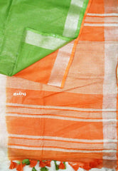 Linen cotton Tri colour saree for 26 january republic day Indian flag saree