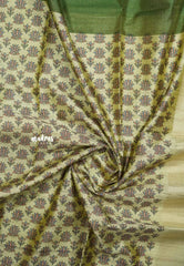 Forest green - Roopa - Premium Chappa semi tussar with Madhubani art pallu