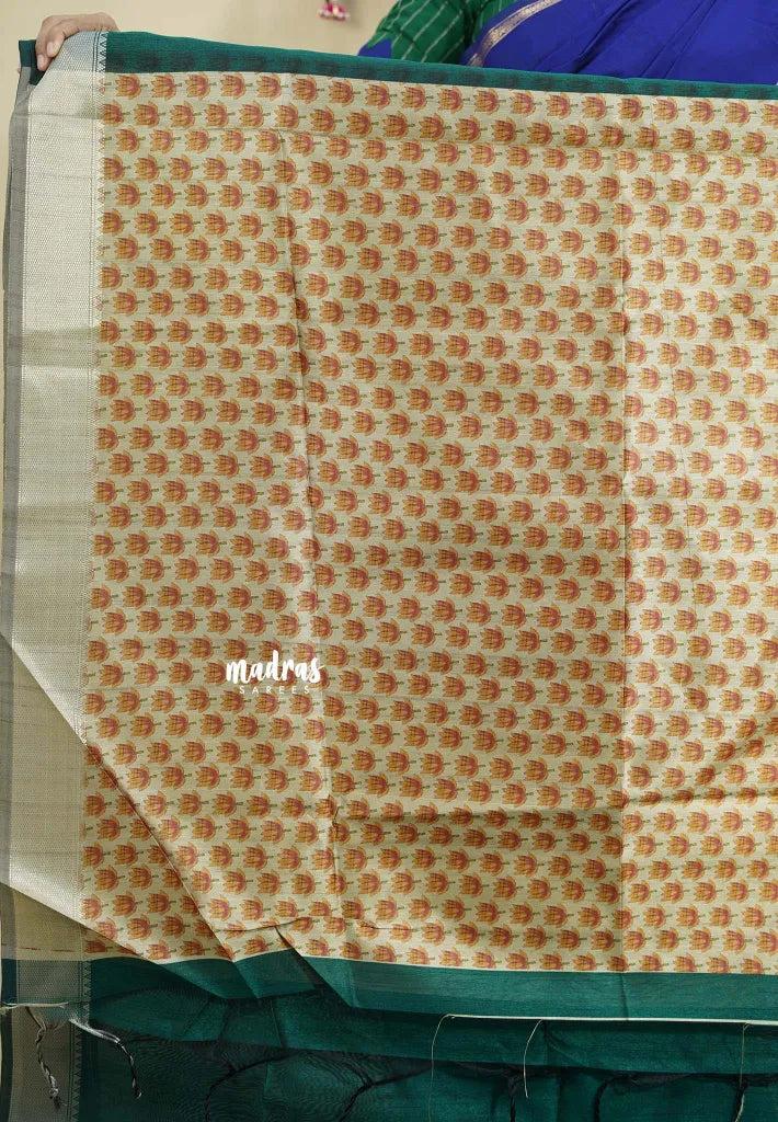 Peacock Jade - Roopa  - Semi tussar with kalamkari pallu and blouse