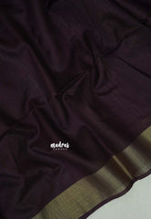 Brown - Roopa - Premium Chappa semi tussar with Madhubani art pallu