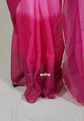 Rose Popsicle - Pragathi Linen Cotton Saree with Gradient tone and Printed Blouse - Perfect for Office Wear | Summer wear | Casual Wear