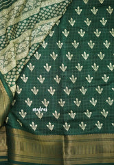 Saraswathi Printed silk Green kattam