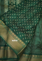 Saraswathi Printed silk Green stripes