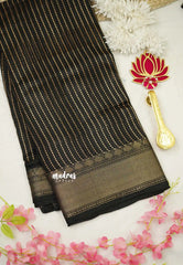 Saraswathi Printed silk Black stripes