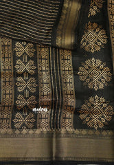 Saraswathi Printed silk Black stripes