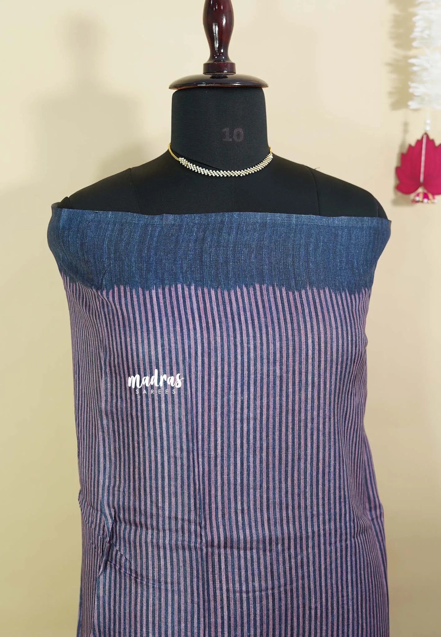 Amitha – Mom and Daughter Combo Tussar Silk - Blue Salwar Set Muted Lavender with Saree