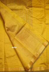 Raaga - Lightweight plain Semi tussar saree wtih small border - Golden yellow