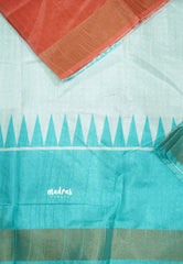 Roopa - Lightweight semi tussar Temple design ganga jamuna border