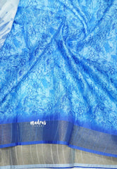 Roopa - Lightweight semi tussar multi blue shades prints