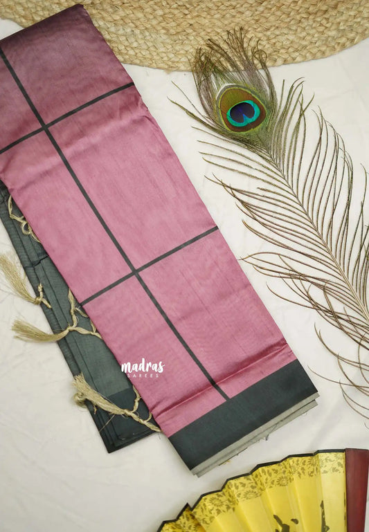 Roopa - Semi Tussar gradient saree with Metallic shades - Pink