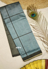 Roopa - Semi Tussar gradient saree with Metallic shades - Greyish blue