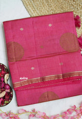 Raaga - Lightweight small border Semi tussar saree with pastel shades -  Pink