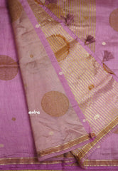 Raaga - Lightweight small border Semi tussar saree with pastel shades - Onion Pink