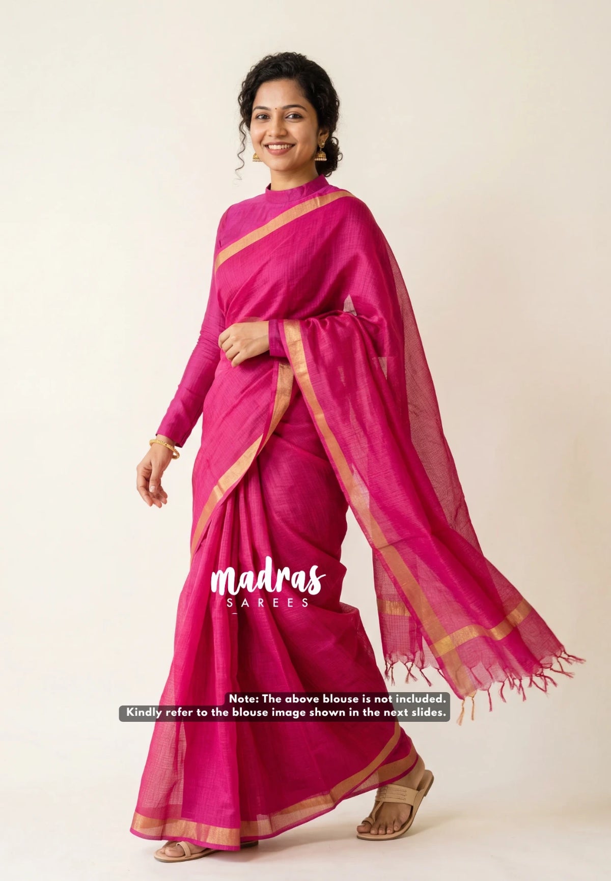 Rani Pink - Smt Nirmala Sitharaman mam Inspired Kota Silk Saree with Subtle Border - Power Dressing for Office Elegance