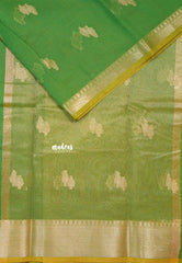 Dual Shade Fresh Green - Shalini Banarasi Lightweight Kota Silk Saree with Zari Border - Best for Wedding Functions