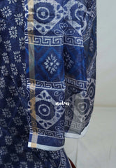 Indigo Blue -  Shalini Fancy Kota Cotton with Florla Prints - Best for Office Wear