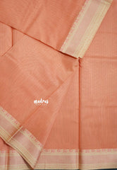 Peach Orange - Shalini Plain Kota Silk Saree with Thread Weaving Border - Perfect for Office Wear