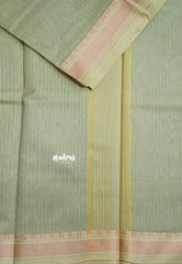 Olive Grey - Shalini Plain Kota Silk Saree with Thread Weaving Border - Perfect for Office Wear