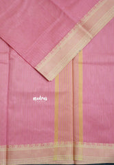 Rosewood Pink - Shalini Plain Kota Silk Saree with Thread Weaving Border - Perfect for Office Wear
