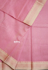 Rosewood Pink - Shalini Plain Kota Silk Saree with Thread Weaving Border - Perfect for Office Wear