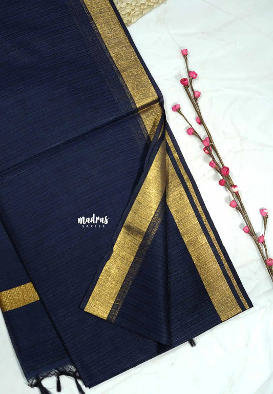 Navy blue - Shalini Premium kota silk with small border