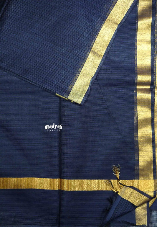 Navy blue - Shalini Premium kota silk with small border