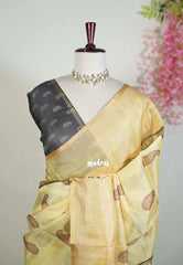 Creamy Yellow - Shalini Premium Kota Silk Saree with Mango Motif Prints - Best for Small Functions | Casual Wear