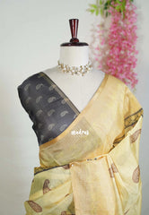 Creamy Yellow - Shalini Premium Kota Silk Saree with Mango Motif Prints - Best for Small Functions | Casual Wear