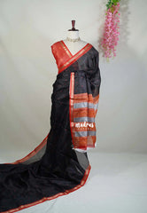 Jet Black - Shalini Premium Kota Silk with Buttas Prints - Best for Pooja Functions | Casual Wear