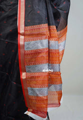 Jet Black - Shalini Premium Kota Silk with Buttas Prints - Best for Pooja Functions | Casual Wear